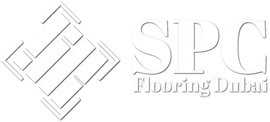 SPC Flooring Dubai logo featuring a geometric tile pattern and the company name.
