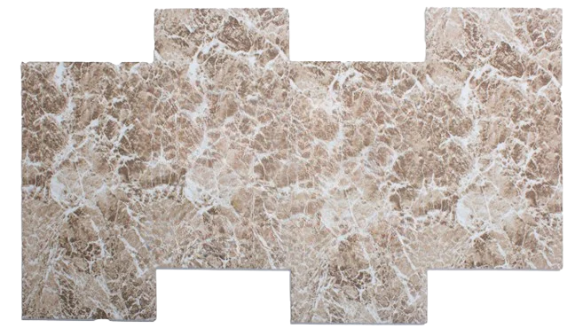 SPC stone tile, interlocking, Emperador marble texture