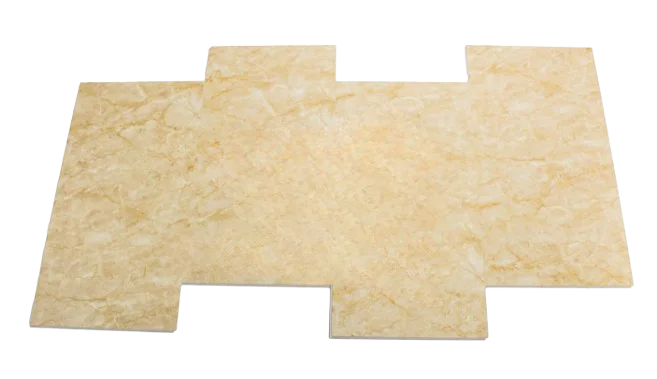 Tabbed interlock, beige marble veins