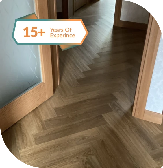 Herringbone SPC Flooring In Hallway 15 Years Experience