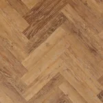 Brown Wood Effect LVT Flooring In A Herringbone Pattern 1